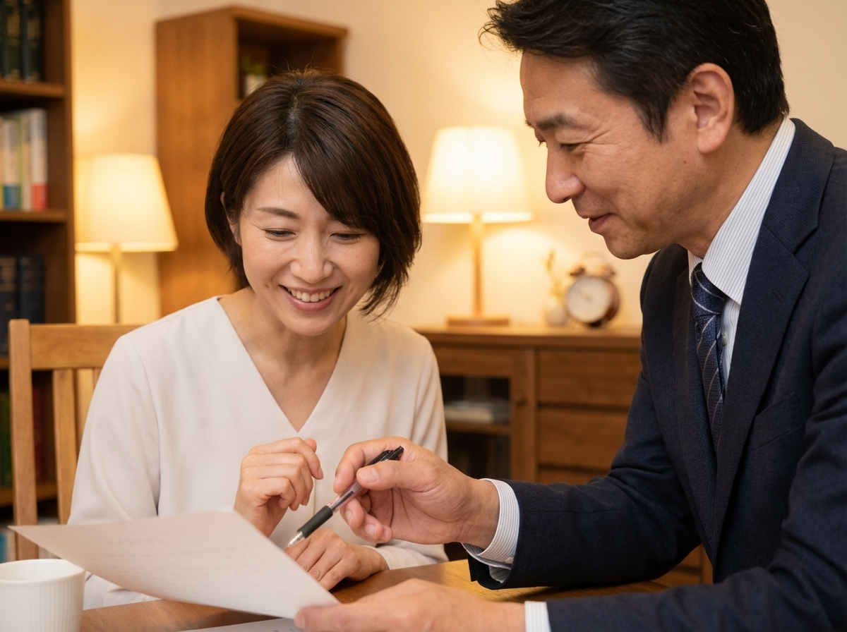 上申書の書き方について司法書士に相談している様子
