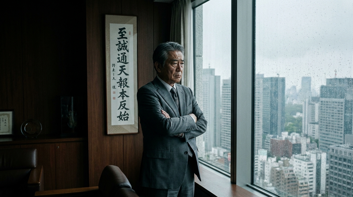 事業承継について深刻な表情で悩む中小企業の男性経営者